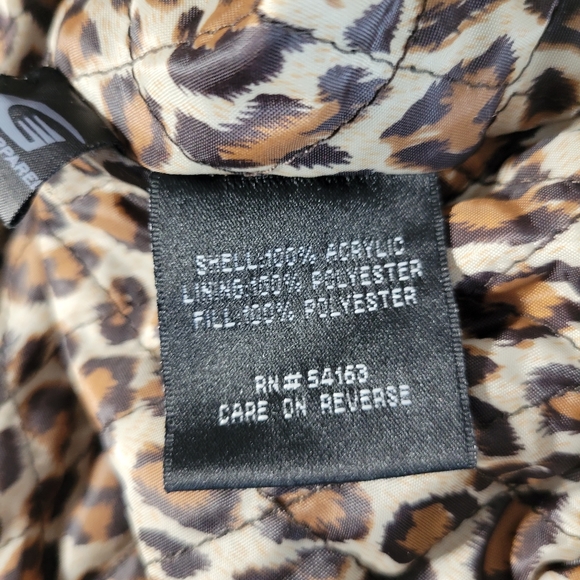 Womens Black Rivet Cropped Jacket Leopard print lining bell/fluted sleeve S Med - Picture 11 of 14